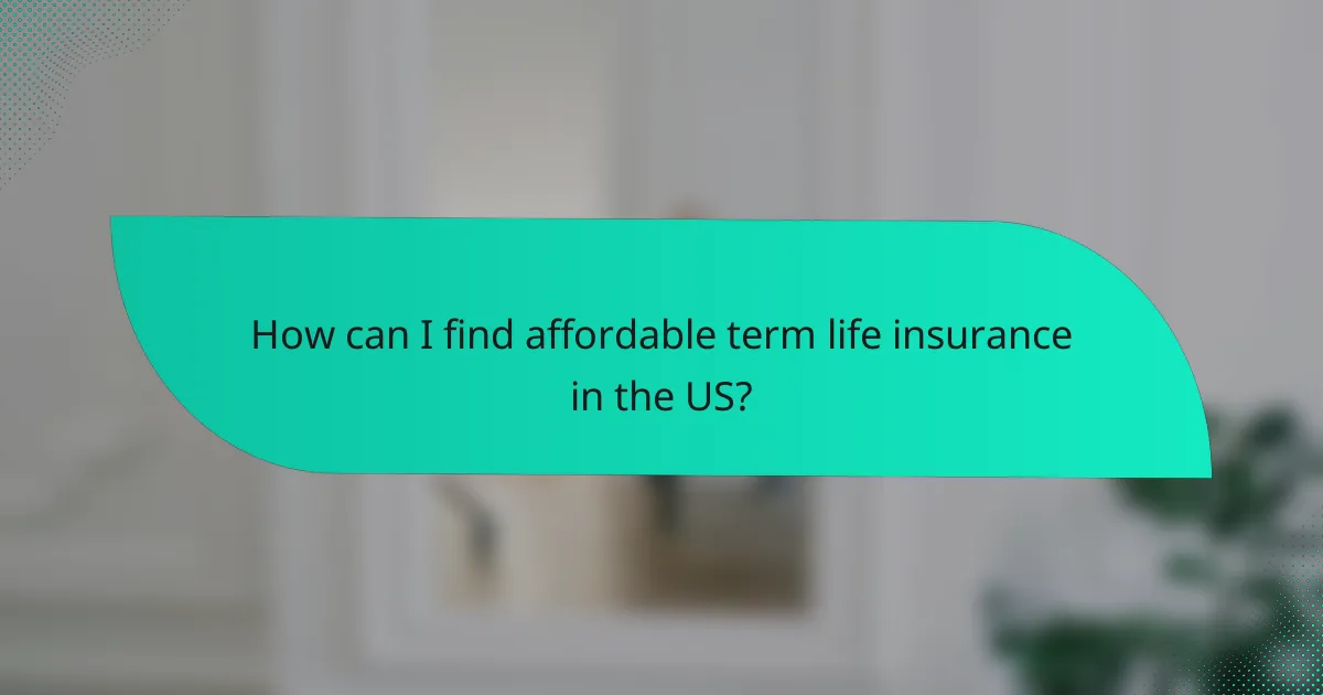 How can I find affordable term life insurance in the US?