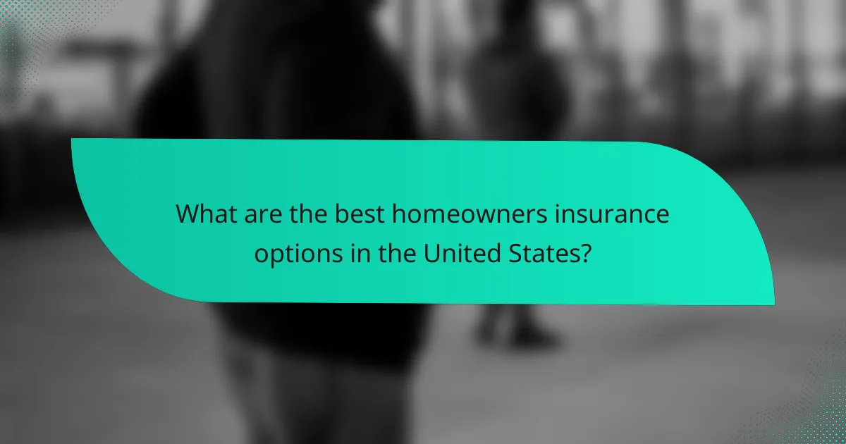What are the best homeowners insurance options in the United States?