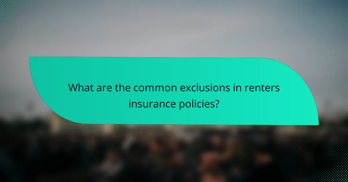 What are the common exclusions in renters insurance policies?